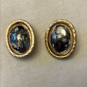 Vintage Clip-On Earrings Mercury Glass